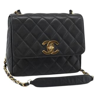 Chanel Pre-owned Vintage Schoudertas - Dames - Pre-owned - Zwart - Maat: ONE Size Leer