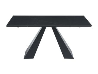 VENTE-UNIQUE.COM Mesa extensible cristal templado negro