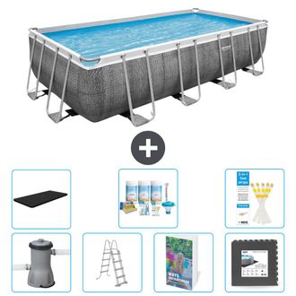 Bestway Piscina Bestway Power Steel Rectangular - 488x244x122 Cm - 8-piezas S581