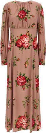 Dolce & Gabbana Pink Bouquet Rose Dress