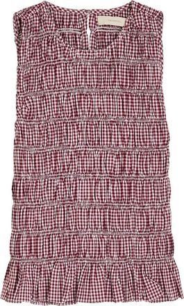 Faithfull The Brand Heidi Gingham Stretch-cotton Tank - Red - XL (UK16 / XL)