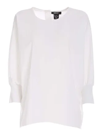 DKNY Oversize poplin blouse in white