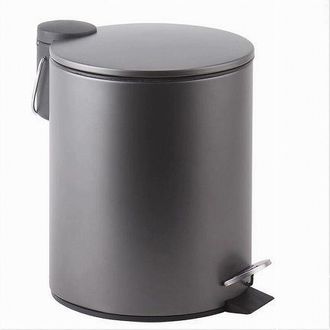 Trade Shop Trade Shop - Pattumiera Acciaio A Pedale 5lt Bidone Cestino Spazzatura Bagno Casa Grigio 87452