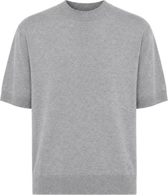 Laneus Gebreid T-shirt - Heren - Ronde hals truien - Grijs - L - Katoen - Truien & Vesten