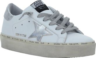 Golden Goose Womens Hi Star Sneakers White-Silver White/silver