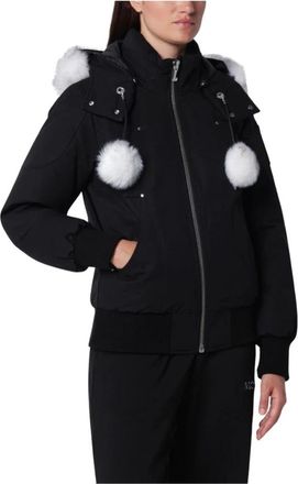 Moose Knuckles Original Debbie Down Bomber - Dames - Gewatteerde jassen - Zwart - XS - Katoen - Jassen
