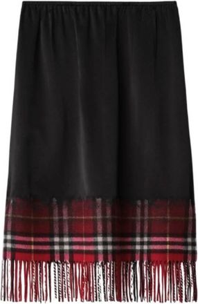 Burberry Satin Check Scarf Skirt, Brand Size 12 ( US Size 10 )