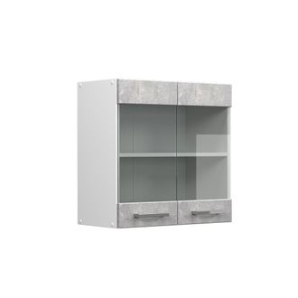 Vicco Mueble Alto Universal R-line, Hormig&oacute;n, 60 Cm Con Puertas De Cristal