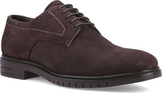 Hush Puppies Sterling Suede Leather Mens Chocolate Lace-Up Shoes - Size UK 12