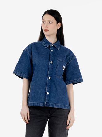 Carhartt Work in Progress W S/S Lovilia Shirt Blue stone washed
