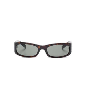 Saint Laurent Logo-plaque Rectangle-frame Sunglasses