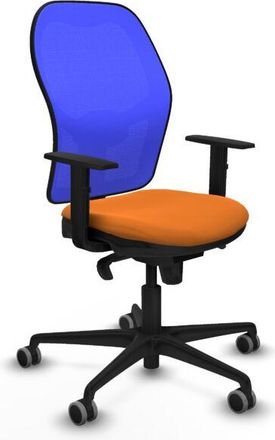 Piqueras y Crespo Piqueras Y Crespo - Jorquera Sincro Malla Azul Similpiel Naranja Brazos 1d Base Nailon Ruedas 65mm Engomada