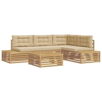vidaXL 5 Pieza Conjunto De Sof&aacute;s De Exterior Poli&eacute;ster Blanco Vidaxl