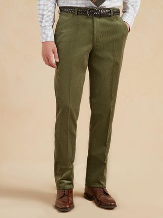Oliver Brown Needlecord Trousers - Dark Olive