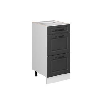 Vicco Mueble Bajo De Cocina R-line, Antracita Casa De Campo, 40 Cm Con Cajones, Sin Encimera Vicco