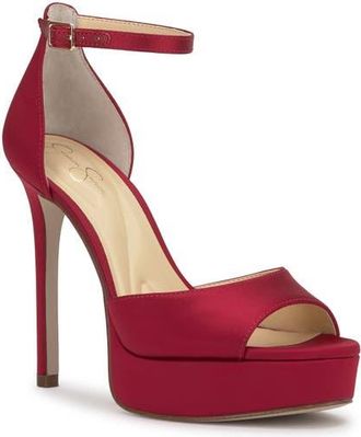Jessica Simpson Sohilea Ankle Strap Platform Sandal in Chili Pepper Matsat at Nordstrom, Size 9