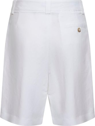 Blanca Vita Womens Bermuda Shorts Belsik White Viscose-Linen