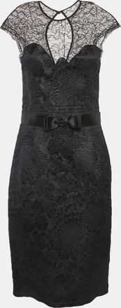 Roberto Cavalli Class Roberto Cavalli Black Brocade Lace Short Dress