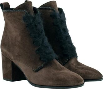 Kennel & Schmenger Laarsjes met hak - Dames - Laarzen met Hak - Bruin - 39 EU - Wol - Schoenen