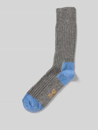 Unio Hamburg Socken mit Kaschmir-Anteil in Hellgrau Melange, Gr&ouml;&szlig;e 36-38
