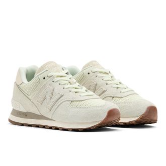 New Balance Sneaker NEW BALANCE WL574, Damen, Gr. 36,5, weiss (sea salt), Leder, Textil, Schuhe Sneaker