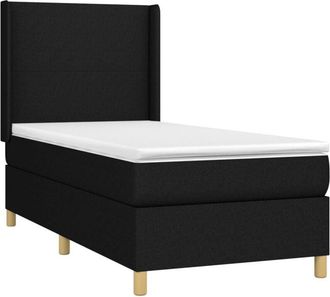 vidaXL Vidaxl - Cama Box Spring Con Colch&oacute;n Tela Negro 100x200 Cm
