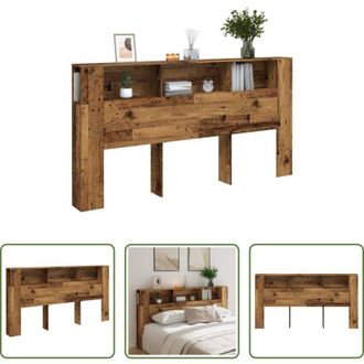 vidaXL vidaXL Testiera con scomparti - Testiera Contenitore Legno Antico 200x18,5x102,5cm Truciolato