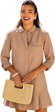 Cabana Life Gauze Button Front Shirt Dress in Brown at Nordstrom, Size X-Small
