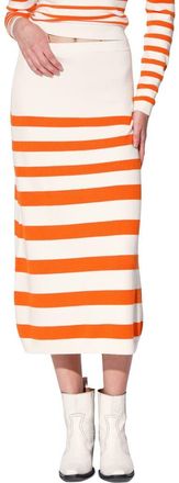 Walter Baker Lidia Stripe Skirt in Orange Cruise Stripe at Nordstrom Rack, Size X-Large