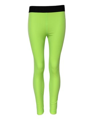 Dolce & Gabbana Womens Nylon Stretch Leggings Green Elastane