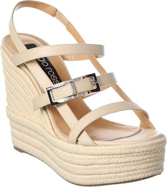 Sergio Rossi Nora 75 Leather Wedge Sandal