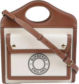 Burberry Pre-owned Mini Bags, female, Beige, Size: ONE SIZE Pre-owned Pocket Mini Tote Shoulder Bag