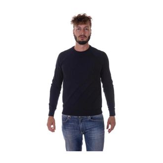 Armani Jeans Hoodies & sweatvesten, Heren, Blauw, S, Katoen, Gezellige Gebreide Trui