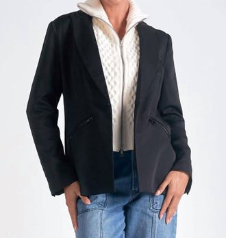 Elan Blazer Sweater Combo In Black/white