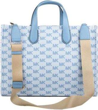 Michael Kors Gigi Grote Logo Jacquard Tote - Dames - Shoppers - Blauw - ONE Size - Katoen - Tassen