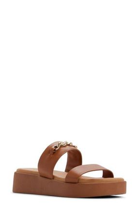 Aldo Halamaever Platform Slide Sandal in Medium Brown at Nordstrom, Size 7.5