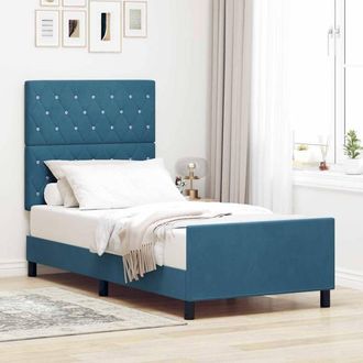 vidaXL Estructura De Cama Azul Oscuro 100 X 200 Cm Terciopelo Vidaxl
