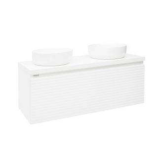 Puma Naturel Mueble De Ba&ntilde;o Bajo Lavabo Naturel Savona 118x43x44,8 Cm, Blanco Brillante (savona120bid)