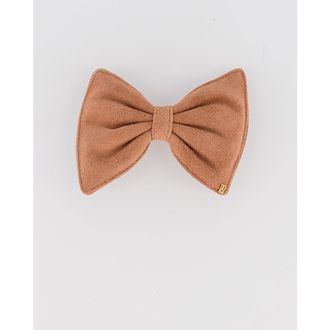 Alexandre de Paris Suede hair bow barette in Brown at Nordstrom
