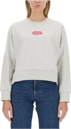 A.P.C. Logo Sweatshirt - Dames - Sweatshirts - Grijs - L - Katoen - Hoodies & sweatvesten