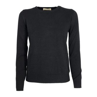 Cashmere Company Zachte Crewneck Cashmere en Wol Trui - Dames - Ronde hals truien - Zwart - L - Wol - Truien & Vesten