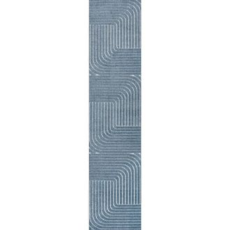 Jonathan Y Designs Odense High-Low Minimalist Angle Geometric Indoor/Outdoor Area Rug in Dark Blue/cream at Nordstrom, Size 3Ft 0In X 5Ft 0In