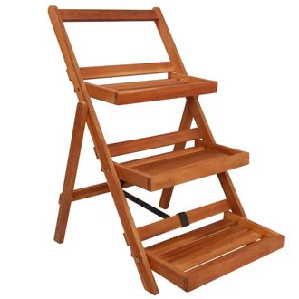 vidaXL Soporte Para Plantas De 3 Niveles Madera De Acacia 50x63x80 Cm Vidaxl