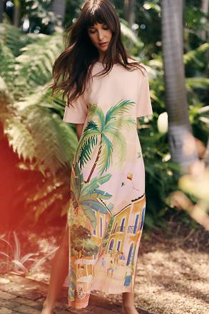 Farm Rio x Anthropologie Graphic Tee Midi Dress