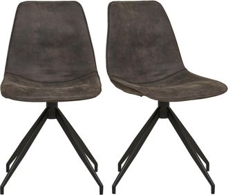 Moloo Silla giratoria 360° en microfibra gris vintage (x2)