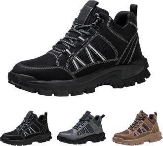 Generic Mens Safety Work Boots Waterproof Lightweight High Top Shoes Ankle Support Quick Lace Boots Anti-Puncture Breathable, Comfort Fit with Slip-Resistant 