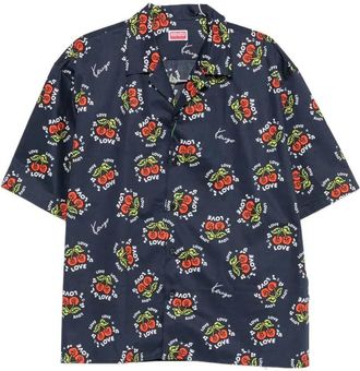 Kenzo overhemd met korte mouwen en kersenprint