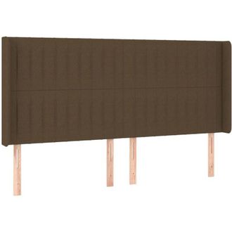 vidaXL Cabecero Con Led De Tela Marr&oacute;n Oscuro 203x16x118/128 Cm Vidaxl