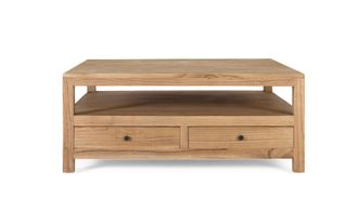 Giner&Colomer Mesa de centro cuadrada de madera mindi de 110 cm