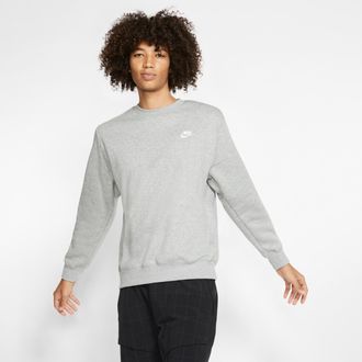 Nike Mens Nike Sportswear Club Fleece Crew in Grey | BV2662-063